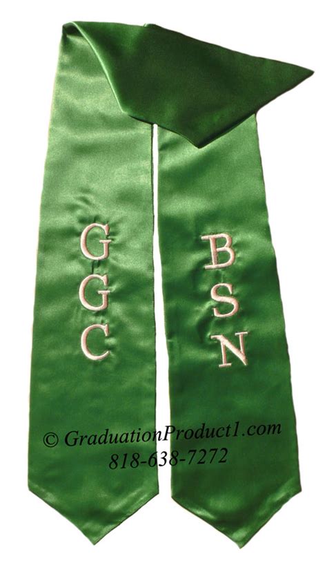 Ggc Bsn Kelly Green Graduation Stole And Sashes As Low As 599 High