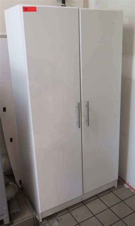 Tall White 2 Door Storage Cabinet W Shelves 32w X 17d X 65h
