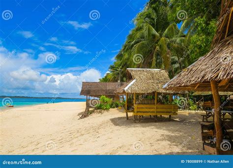 Island Huts On Tropical Beach Stock Image Image Of Blue Beautiful