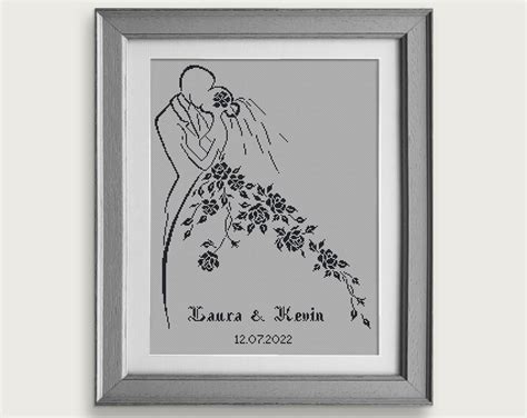 Bride And Groom Cross Stitch Cross Stitch Chart Wedding Cross Stitch Pattern Wedding T Pdf