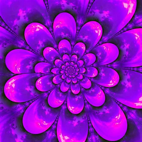 Blue And Purple Colored Fractal Flower L B Digital Art By Gert J Rheeders