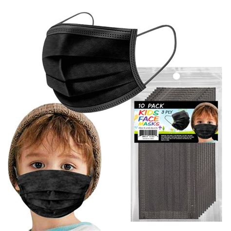 10 Pack Kids Black 3 Ply Face Masks Sports Medical Group Consulanting
