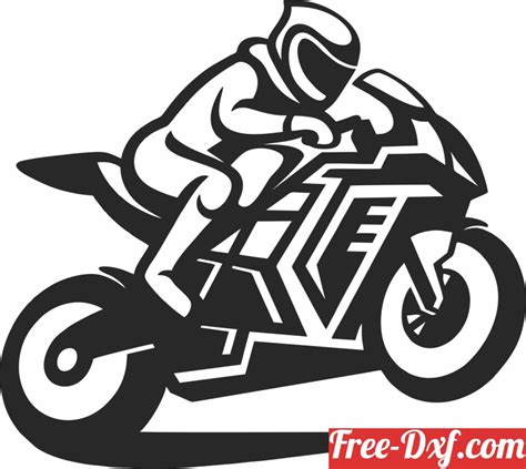 Download Biker Race Motorcycle E9uxz High Quality Free Dxf Files