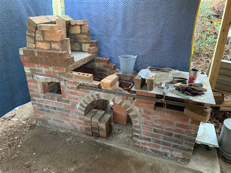Smoke Box Being Built Fir Brick Forge Black Smith Blacksmith Forge