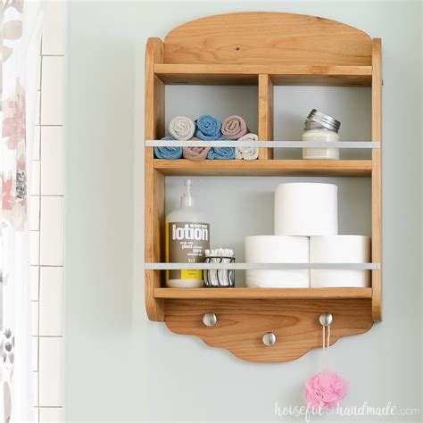 These absolutely brilliant bathroom storage hacks will transform your bathroom into a spacious spa with everything neatly organized and within arm's reach. DIY Bathroom Storage Shelves - Houseful of Handmade