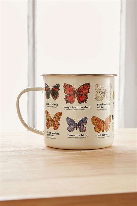 Enamelware Butterfly Mug Urban Outfitters Coffee Shop Coffee Tea