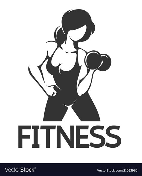 Fitness Emblem Wth Woman At Workout Royalty Free Vector