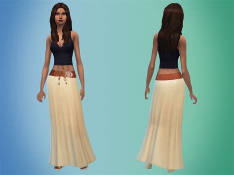 The Sims Resource Belted Maxi Skirt By Miep Sims 4 Downloads