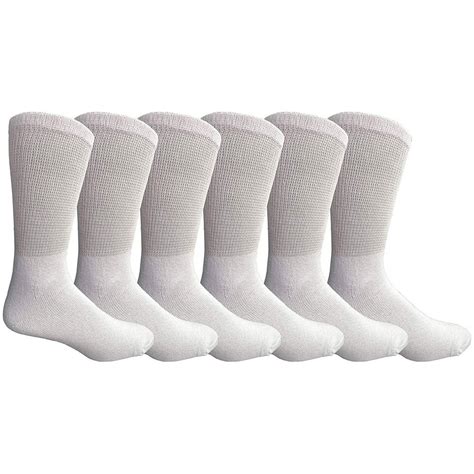 Unisex 6 Pair King Size Mens Diabetic Crew Socks Loose Fit Top Soft
