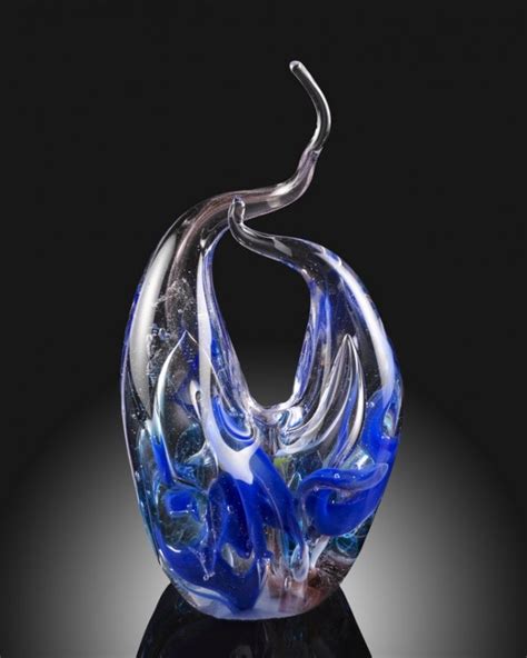 Cobalt Blue Sculpture Hand Blown Custom Sculpture Glass Art Santa