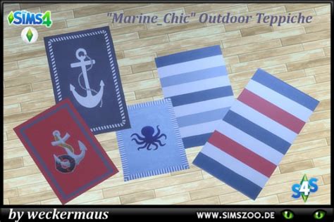 Blackys Sims 4 Zoo Outdoorrugs Marine Chic By Weckermaus • Sims 4