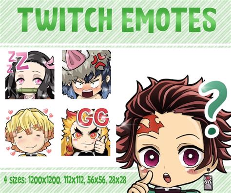 Digital Discord Emote Pack Emotes For Streamer Tanjiro Demon Slayer