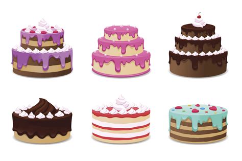 Cakes Vector Set Icons On White Background Dementia Help