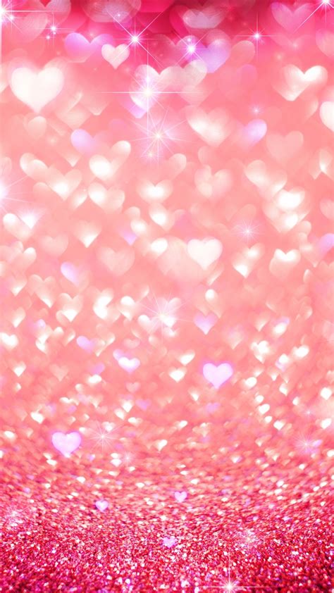Pink Love Heart Shine Glitter 1080x1920 Iphone 8766s Plus