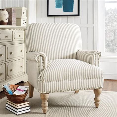 Stripe Accent Chair In Beige This Is The Perfect Addition To A