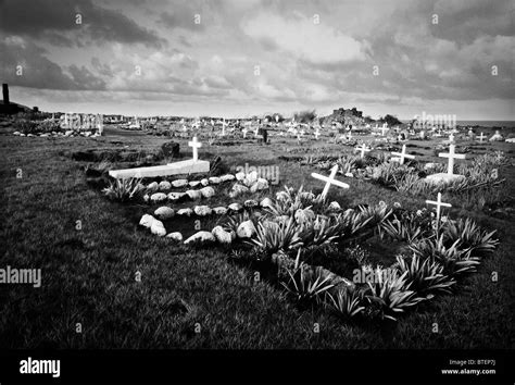 The Simple And Beautiful Cemetery On Easter Island Stock Photo Alamy