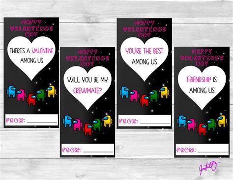 Among Us Valentines Day Cards Printables Instant Etsy