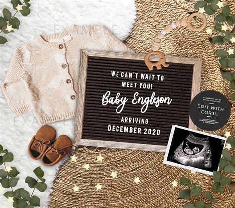 Digital Pregnancy Announcement Template