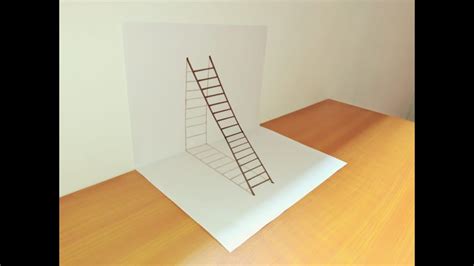 How To Draw A 3d Ladder Trick Art For Kids Easy 3d Ladder Drawing
