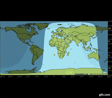 Day And Night World Earth Map With Sun And Moon Position Animated 
