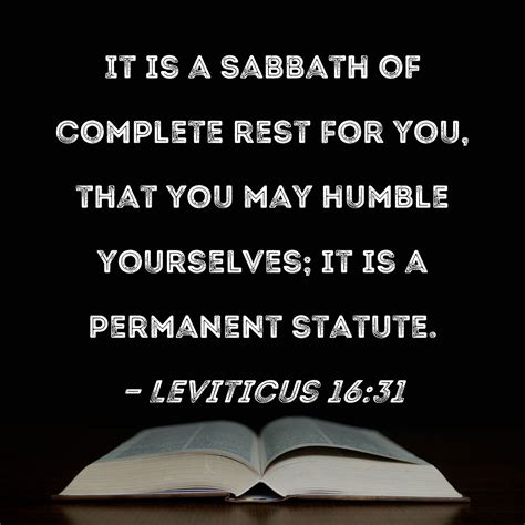 leviticus 16 31 it is a sabbath of complete rest for you that you may