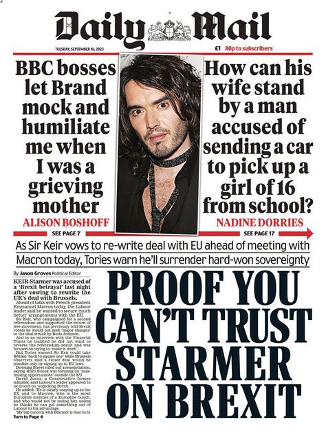 Daily Mail Front Page Th Of September Tomorrow S Papers Today