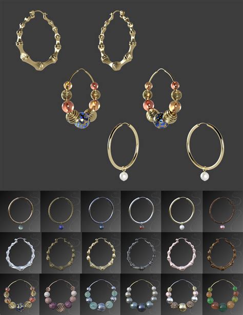 Hoop Earrings Delicate Style For Genesis 8 And 8 1 Females Daz 3d