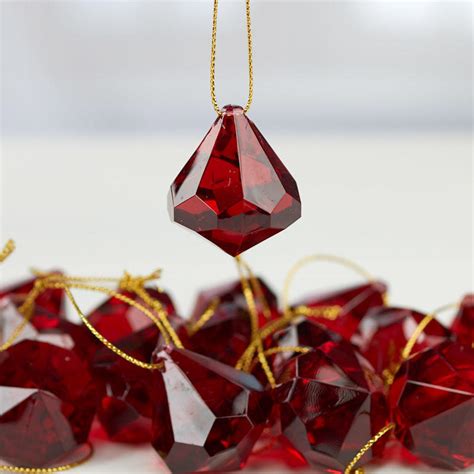Burgundy Acrylic Diamond Ornaments Christmas Ornaments Christmas