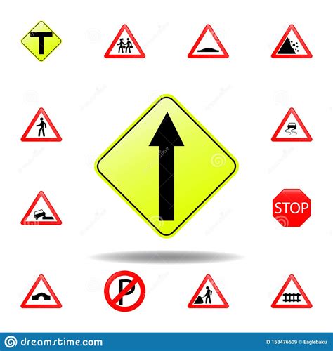 Proceed Straight Icon Set Of Road Signs Icon For Mobile Concept And