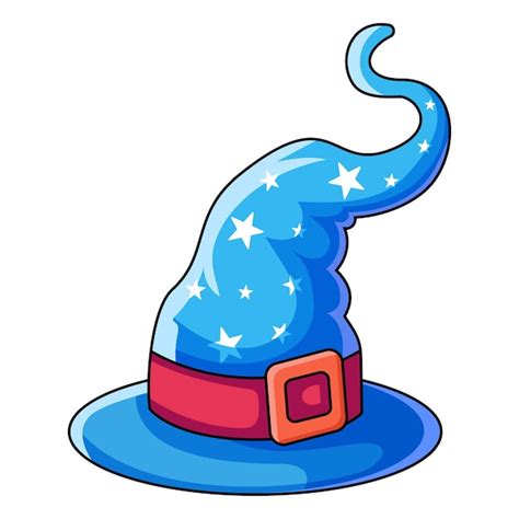 Premium Vector Blue Wizard Hat With Stars