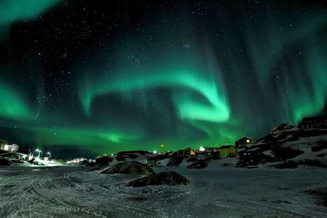 rejseblokken smukt nordlys over grønland