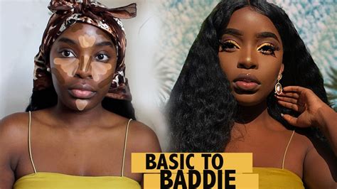 Basic To Baddie Makeup Transformation Dark Skin Makeup Tutorial Youtube