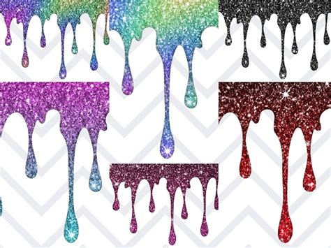 40 Png Images Glitter Drips Clipart Digital Download Glittery Dripping