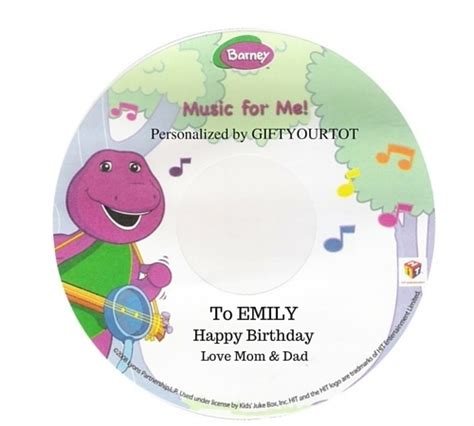 Personalized Music Cd Barney Music For Me