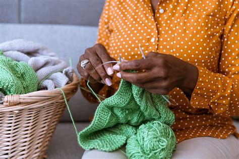 Senior Woman Knitting At Home Stock Photo Download Image Now Istock