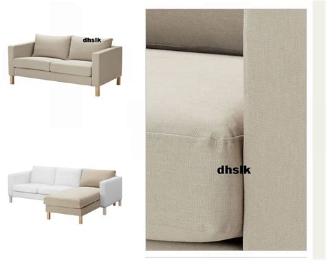 Ikea Karlstad 2 Seat Loveseat Sofa And Chaise Slipcover Cover Sivik