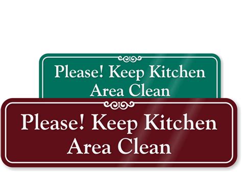 Kitchen Signs Keep Kitchen Clean Signs Kitchen Courtesy Signs