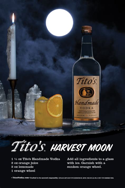 Titos Harvest Moon Recipe Alcohol Drink Recipes Vodka Halloween Drinks