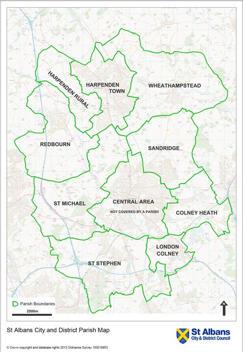 St Albans District Parish Boundaries Map Harpenden Rural Parish Council