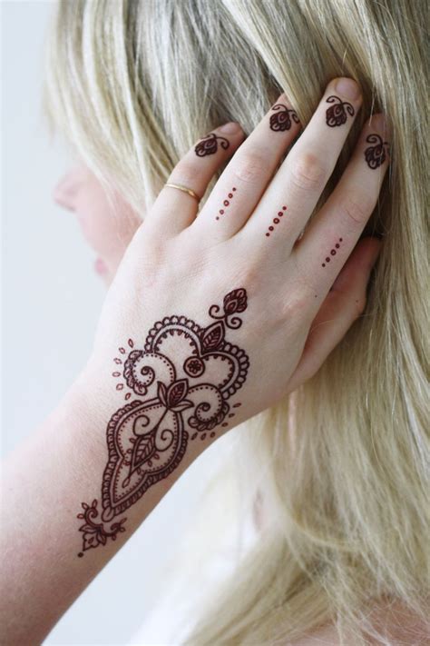 Henna Style Temporary Tattoo Bohemian Temporary Tattoo Etsy