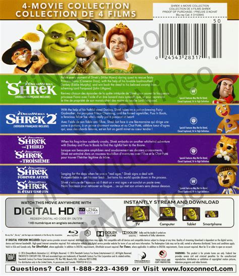 Shrek 4 Movie Collection Anniversary Edition Dvd Digital Hd Blu