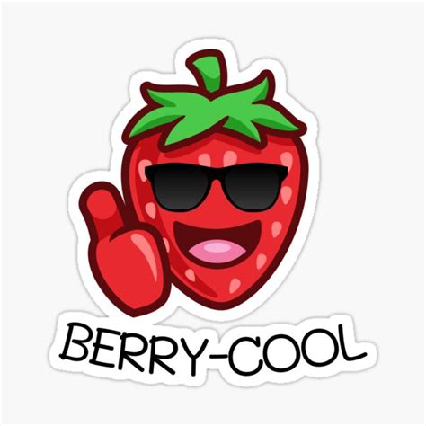 Berry Cool Very Cool Fruit Pun Sticker For Sale By Namleo Redbubble