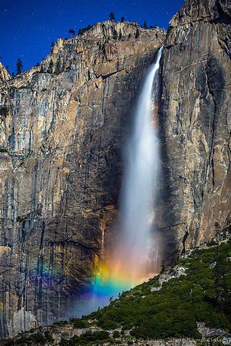 Rainbow Fall Colorful Nature Waterfall Cool Rainbow
