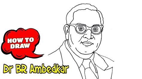 How To Draw Dr Br Ambedkar Step By Step Easy Drawing With Pen Vlrengbr