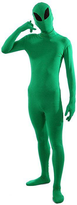 Vsvo Full Body Greenman Suit Lime Green Alien Halloween Costume