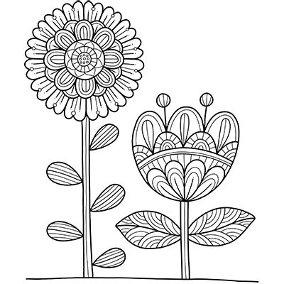 Fairy godmother give cinderella beautiful dress in cinderella coloring page. Värityskuva Kaksi kukkaa 0486 - Värityskuvakauppa by Päivi ...