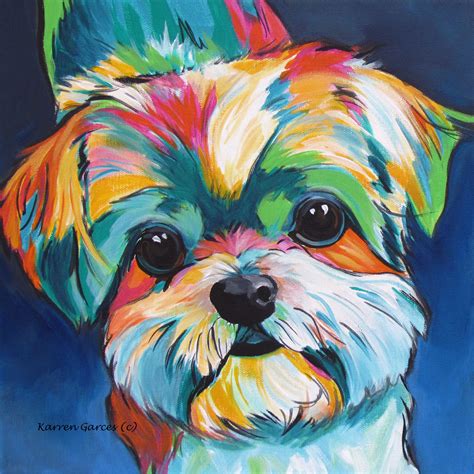 "Can I Have One?" 12"x12" acrylic pop art Shih Tzu pet portrait dog