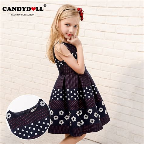 Candydoll New Girls High End Jacquard Dress Sleeveless Childrens