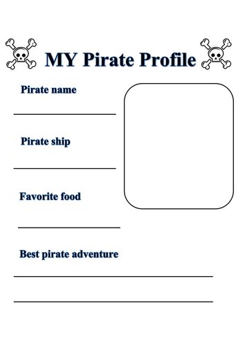 Pirate Character Profile Teaching Resources Pirate Words Character