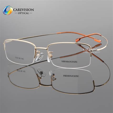 titanium alloy men s half rimless hingeless flexible eyeglasses frames optical ebay